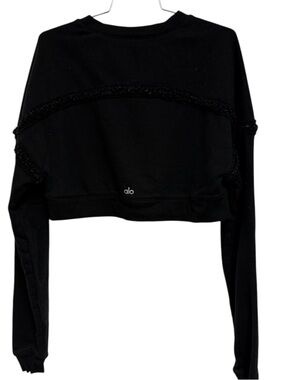 ALO Yoga Black Cropped Sweatshirt xs